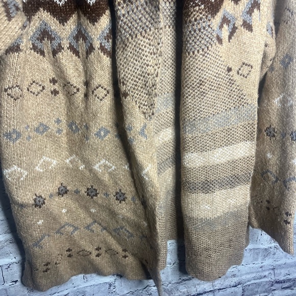 Large lucky brand long sleeve brown and tan sweater - Picture 4 of 6